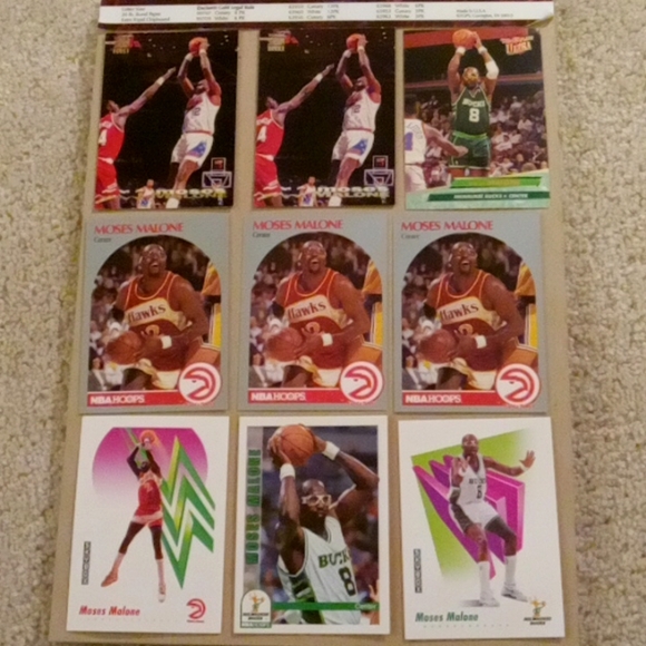 Lot of 33 Moses Malone Hawks, Bucks, and 76ers basketball cards - Picture 9 of 16
